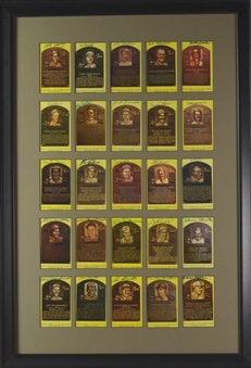 Hall of Fame Signed Postcard Display with 25 Cards (17 deceased)
